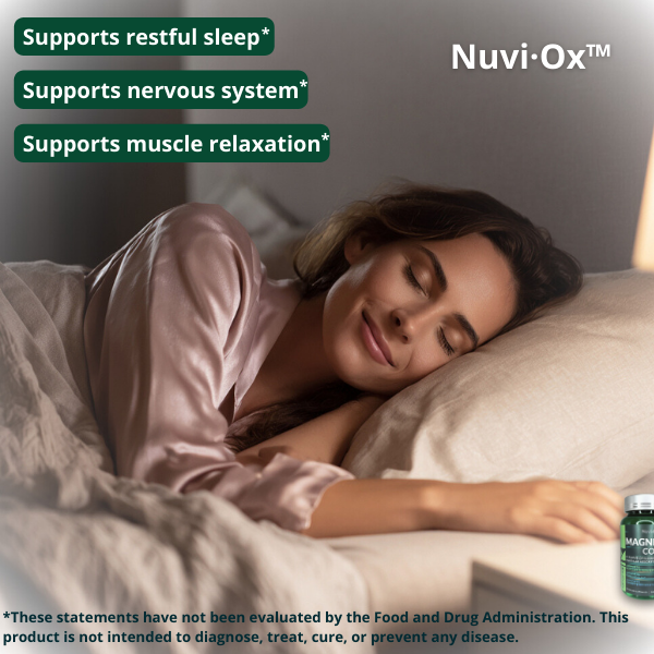 NuviOx 8-Form Magnesium Complex – 1000mg Elemental Magnesium | Glycinate, Malate, Taurate, Citrate | Vegan, Non-GMO, 90 Capsules